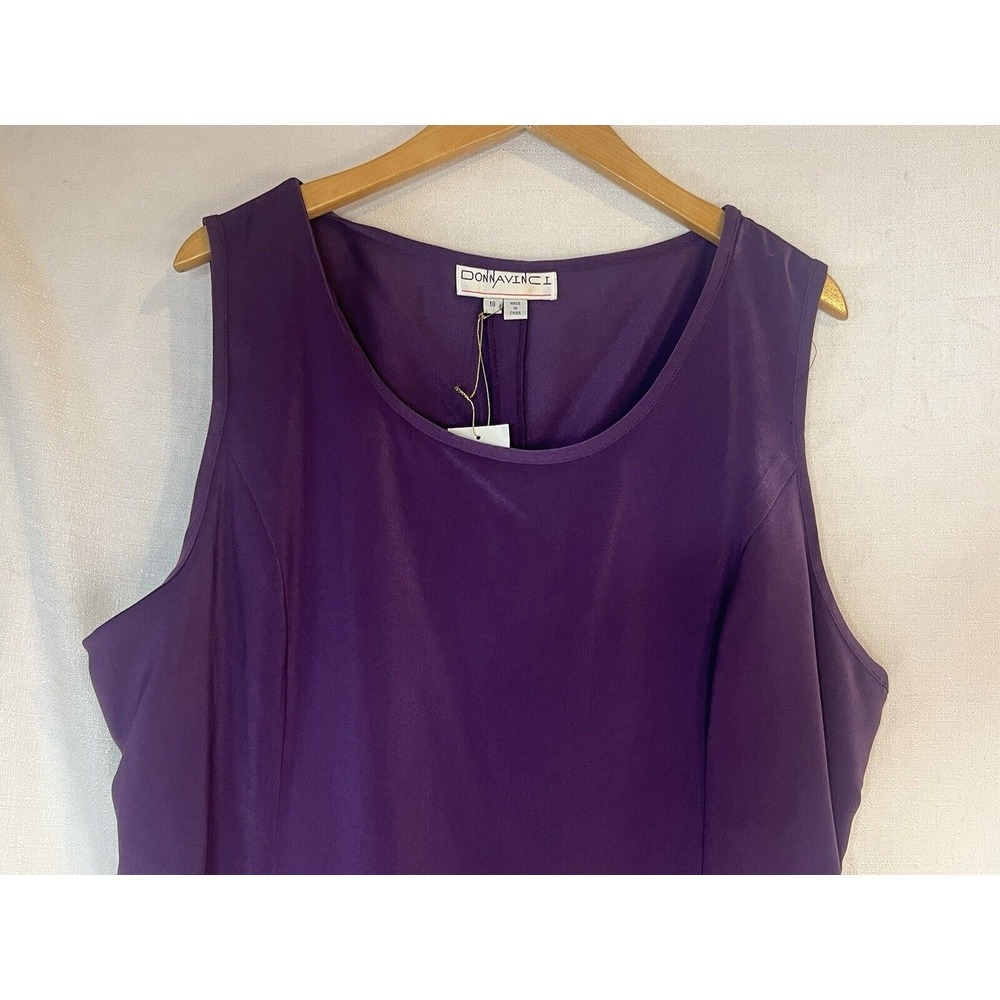 Vintage Donna Vinci Couture Women's Size 18 Purple Sleeveless Blouse Top NWT - Picture 3 of 9